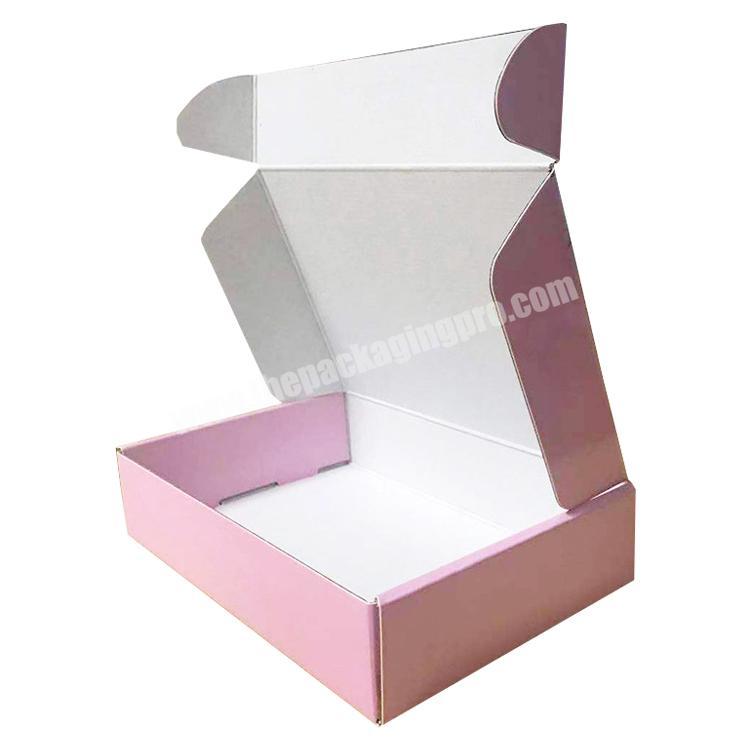 printed logo pink clothing custom shipping box
