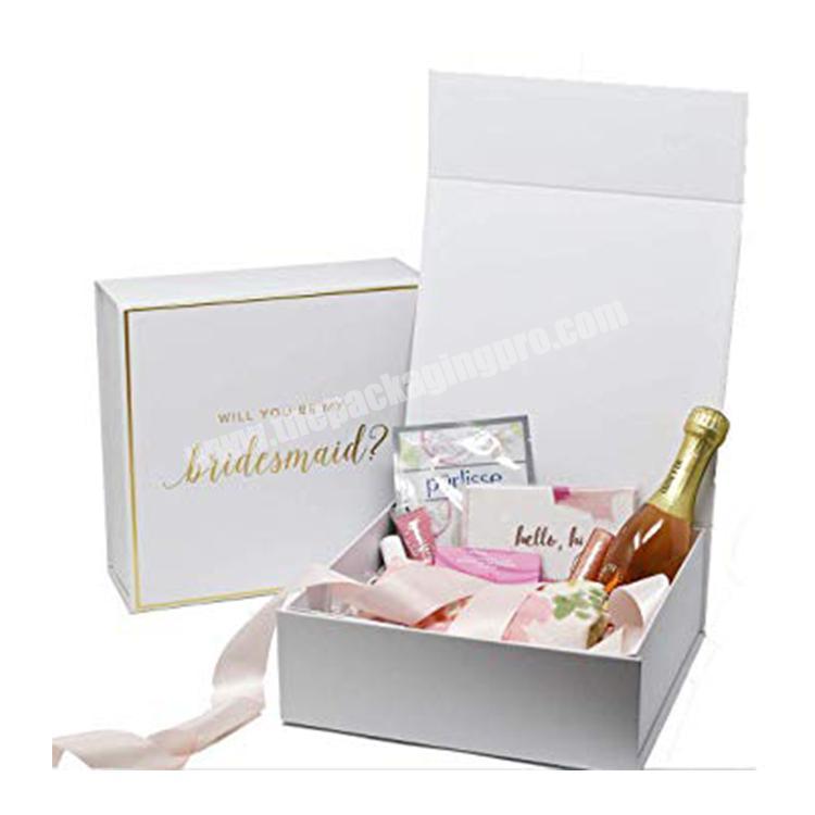 printed white cardboard corrugated bridesmaid gift box