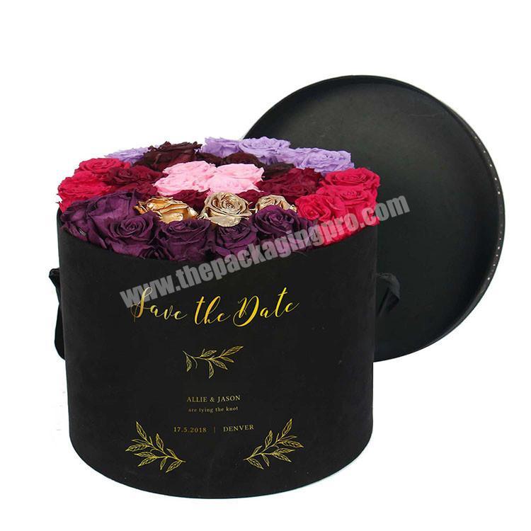 round packaging flowers gift velvet rose box
