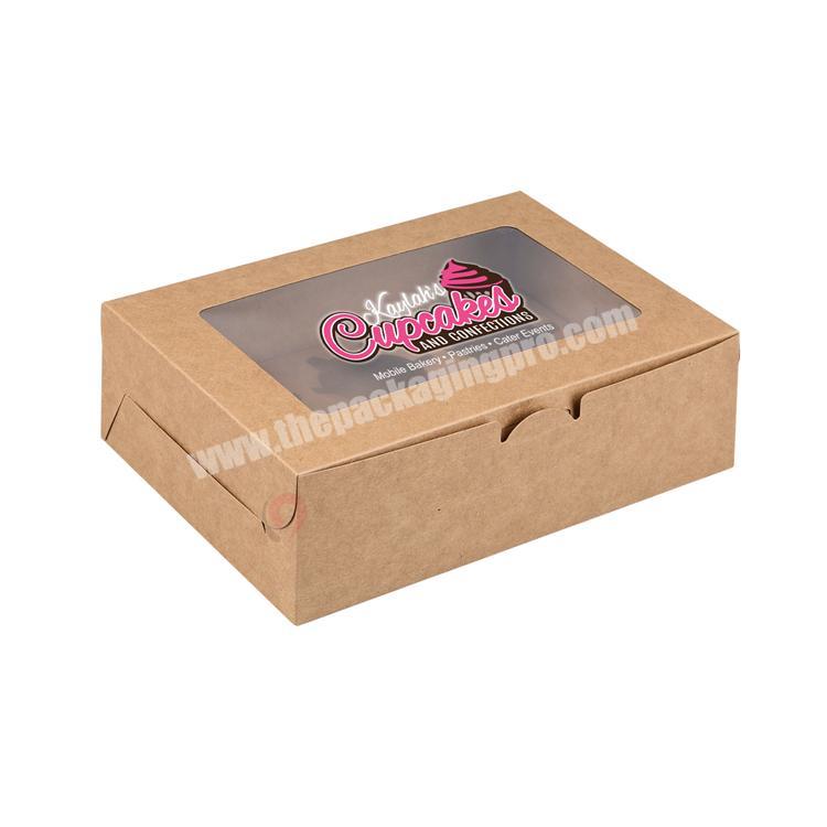 wholesale brown folding window cake packaging box