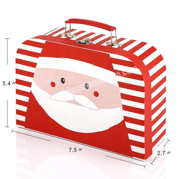 wholesale carry handle kraft christmas cardboard paper packaging suitcase gift box factory