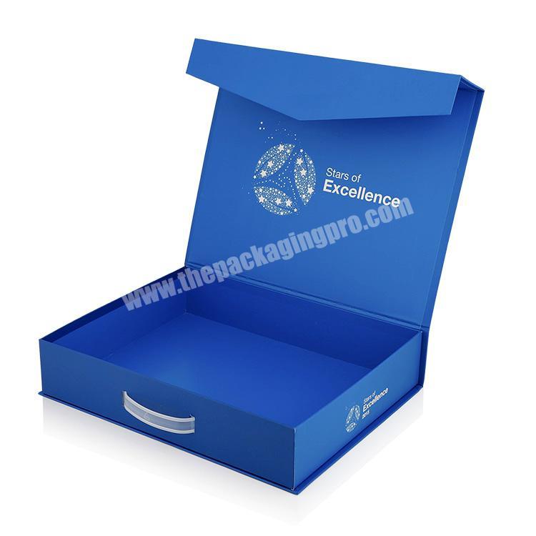 wholesale custom luxury blue gift paper box with ribbon or magnetic printing logo standard cosmetic eyelash packaging box