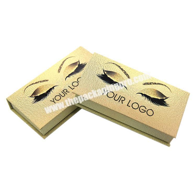 yellow paper false custom eyelash box packaging