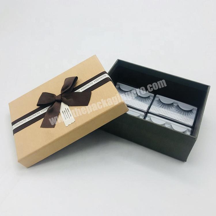 wholesale luxury Private label cardboard custom  cosmetic gift set paper packaging  false eye lash box