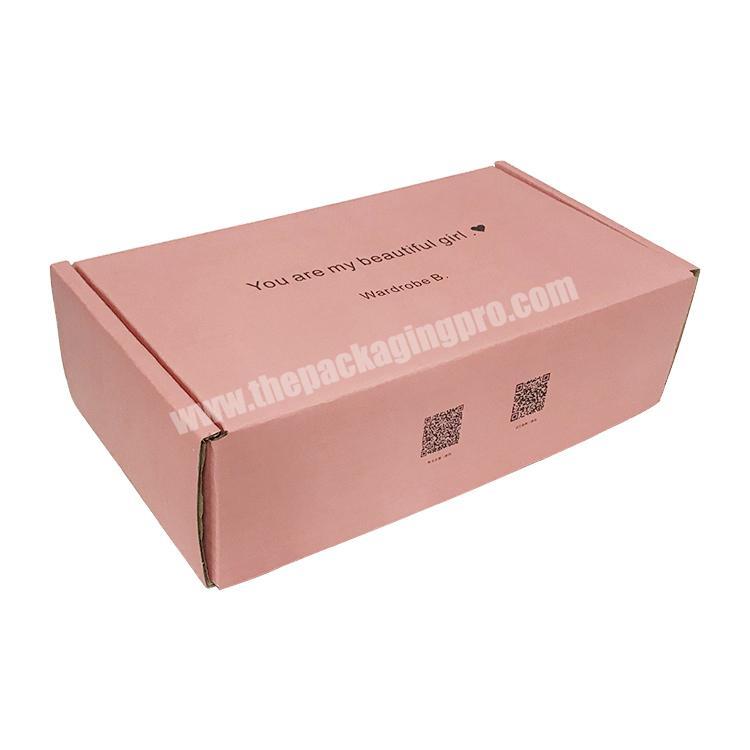 Luxury Custom Pink Private Logo Printed Corrugated Cardboard Folding Packaging Carton Paper Parcel Shipping Box