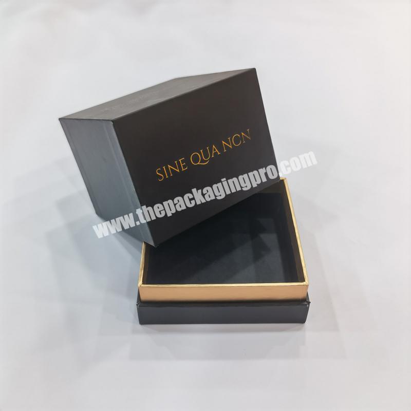 Wholesale Custom empty paper gift box for candle jar luxury 2 pieces candle clamshell flip box square shape packaging