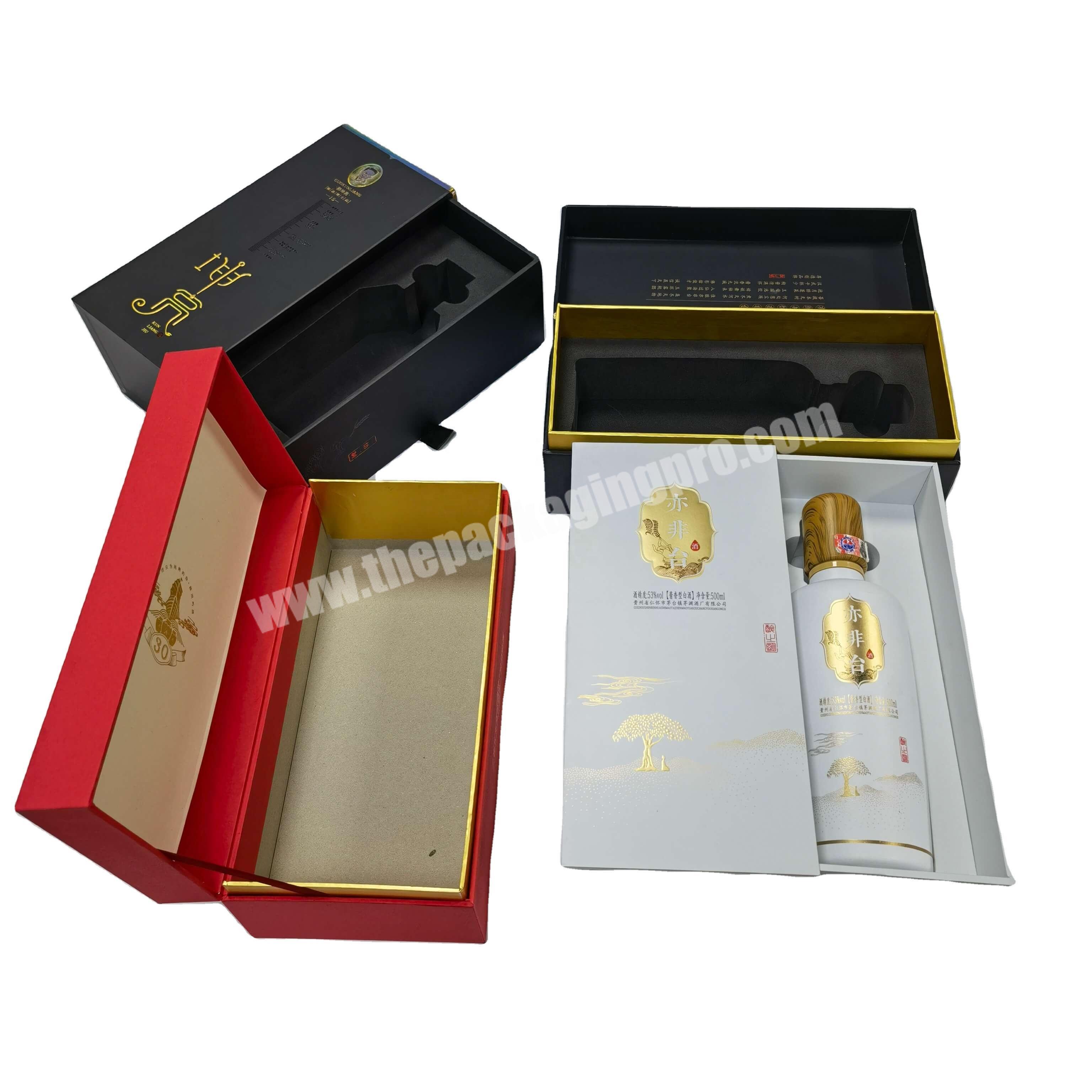 OEM New custom logo luxury unique red black white Perfume Drawer Boxes with matt laminatuon sliding packaging gift box