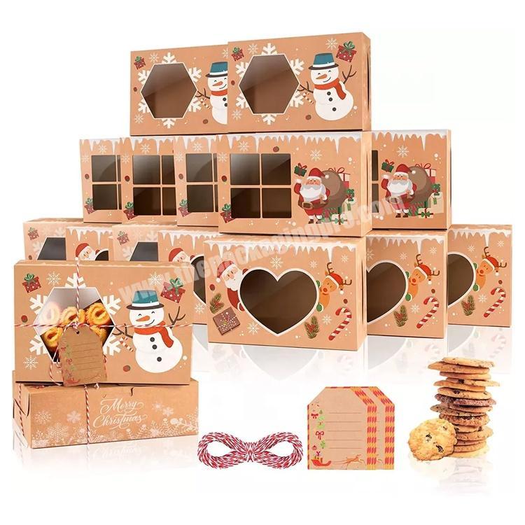 2022 Christmas Cookie Cake Candy Cardboard Boxes Food Bakery Treat Gift Boxes With Window