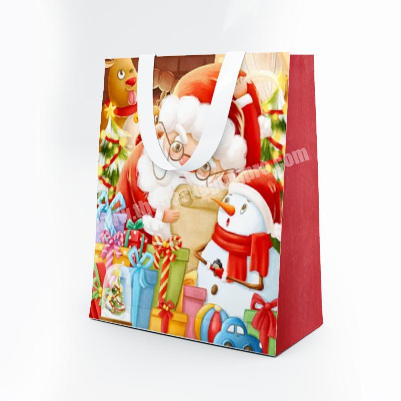 2022 Custom Printed Diy Paperbag Christmas Christmas Gift Bag For Kids Christmas Gift Paper Bag