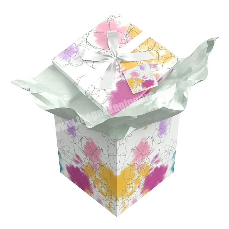 9x9x9 Birthday Christmas Valentine's Day Engagement Large Gift Packaging Box Baby Shower Surprise Box with Lid