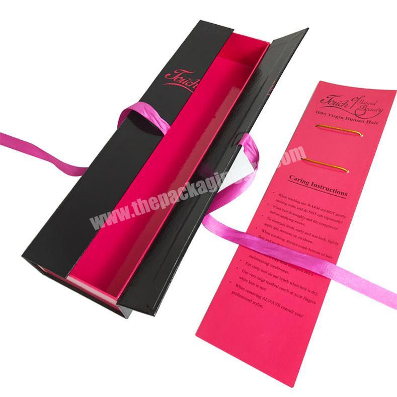 AAA Supplier Luxury Paperboard Square Bundle Hair Extension Packaging Box With Custom Logo Print For Wig