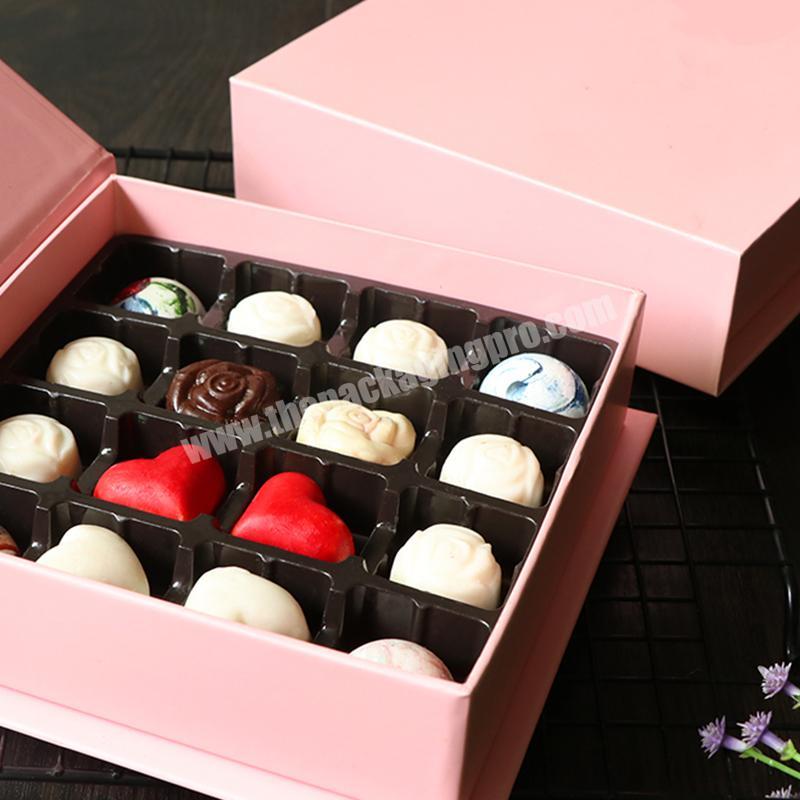 Birthday Valentines Day Candy Packaging Paper Box Wholesale Chocolate Gift Box with Plastic Insert