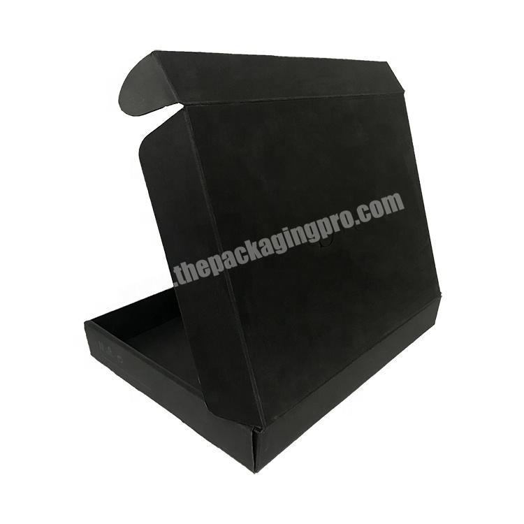 Black Paper Packing Box Matte Lamination Personalized Logo Debossed Corrugated Custom Shipping Box