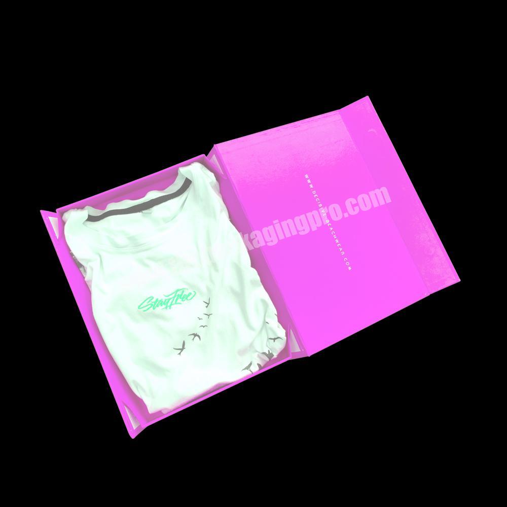 Changfa Kraft Custom Environmentally Friendly Pink Magnetic Paper Luxury White Clothes Small Box For Packiging