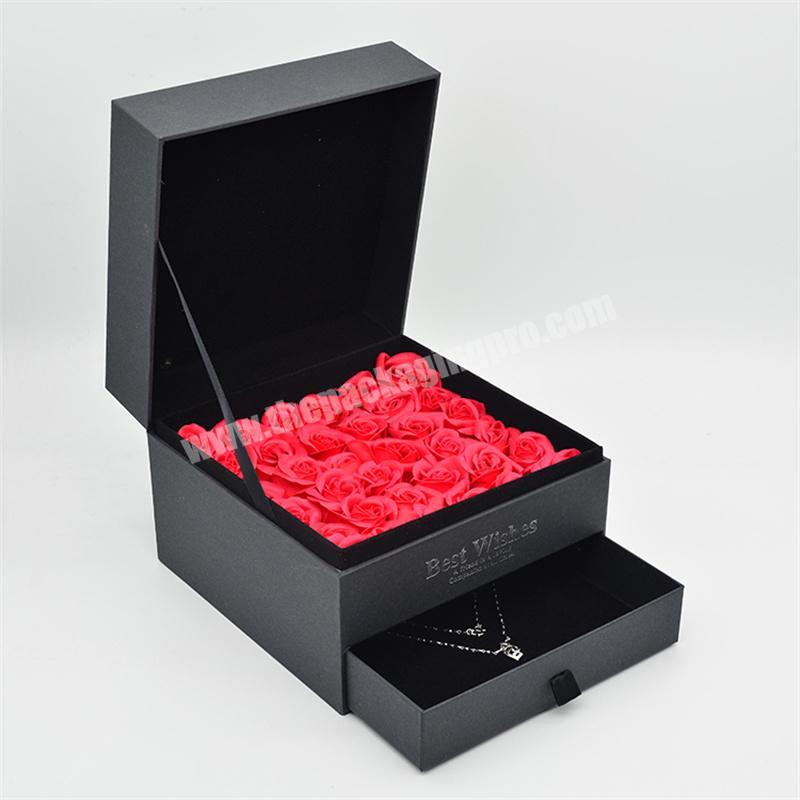 Creative jewelry packaging box custom luxury flower packaging gift drawer boxes rigid paper box