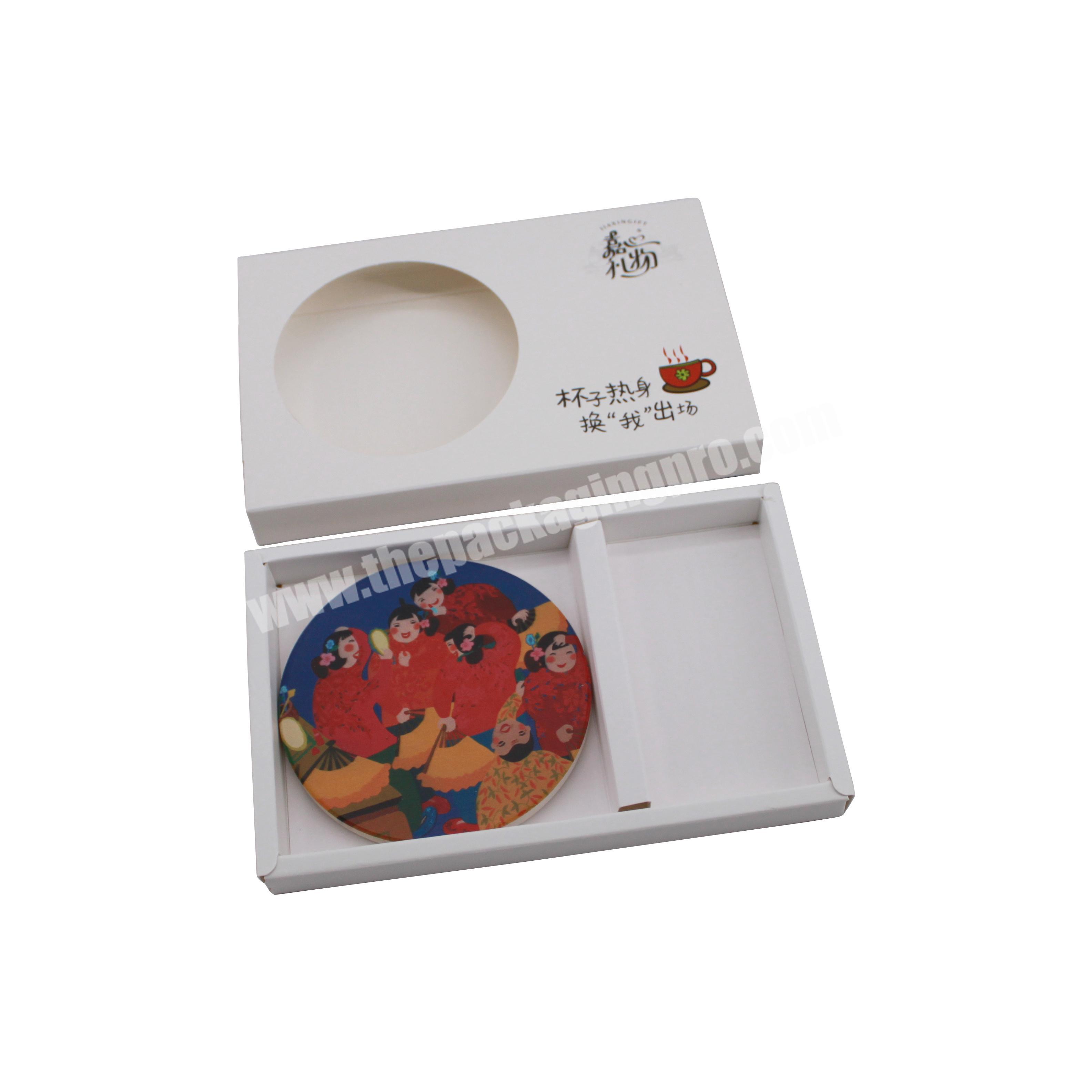 Creative medal perfume cosmetic paper packaging box with round window