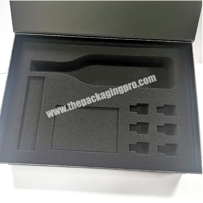 personalize premium magnetic box for wine packaging boxes printed with foam insert