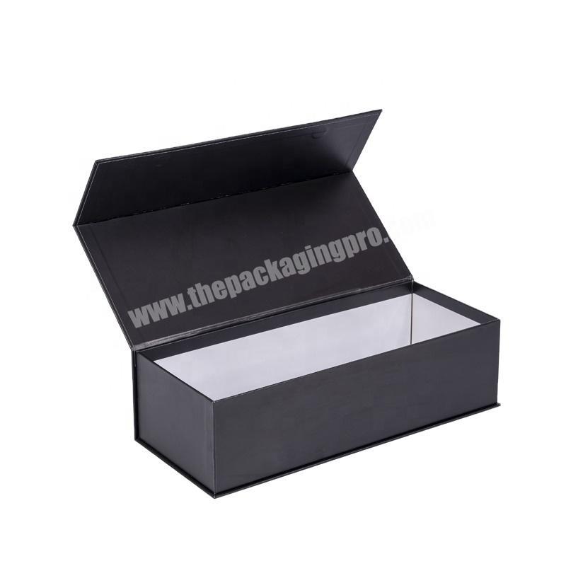 Custom Black wine battle Magnet rigid Cardboard Paper Box Custom printed business design  box packaging with EVA insert