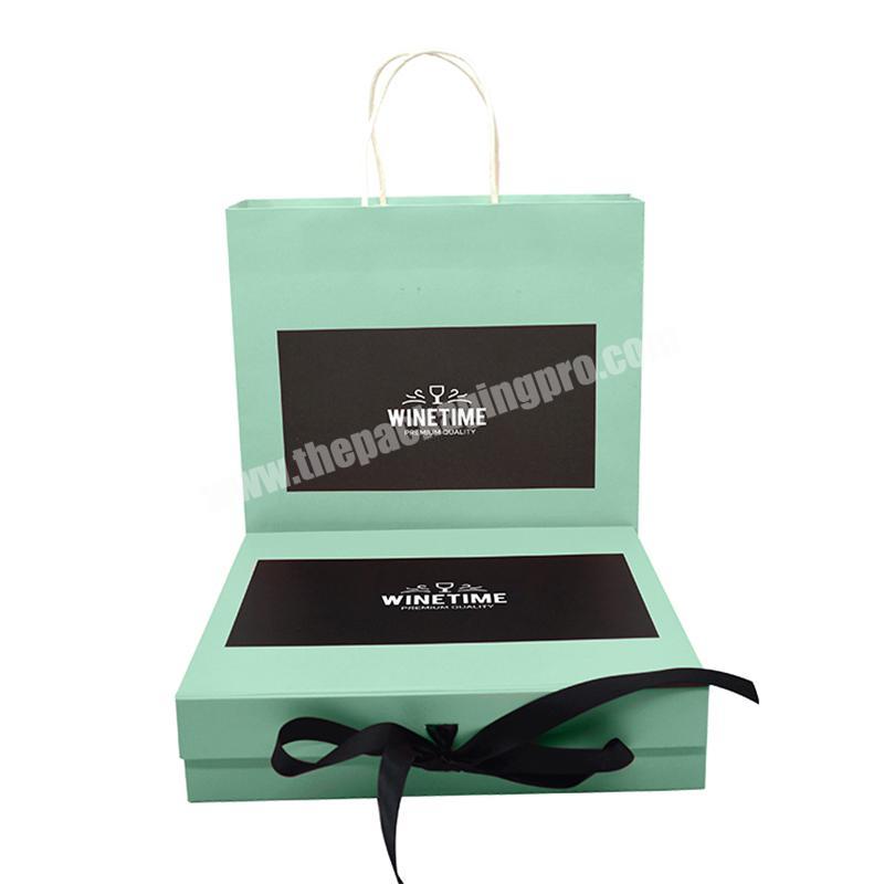 Custom Design Matte Rigid Paper Cardboard Gift Packaging Folding Box with ribbon art
