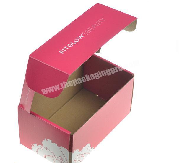 Custom Die Cut Postal Flat Cardboard Kraft Pink Small Packaging Mailing box