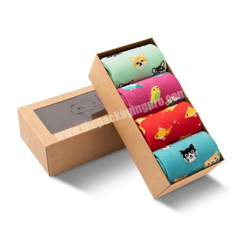 BK24B Custom Eco Friendly Paper Cardboard Sock Box Packaging  Design Gift Packing For Socks