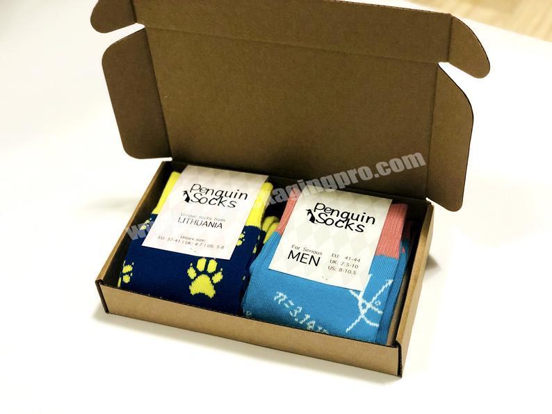 BK24B Custom Eco Friendly Paper Cardboard Sock Box Packaging  Design Gift Packing For Socks wholesaler