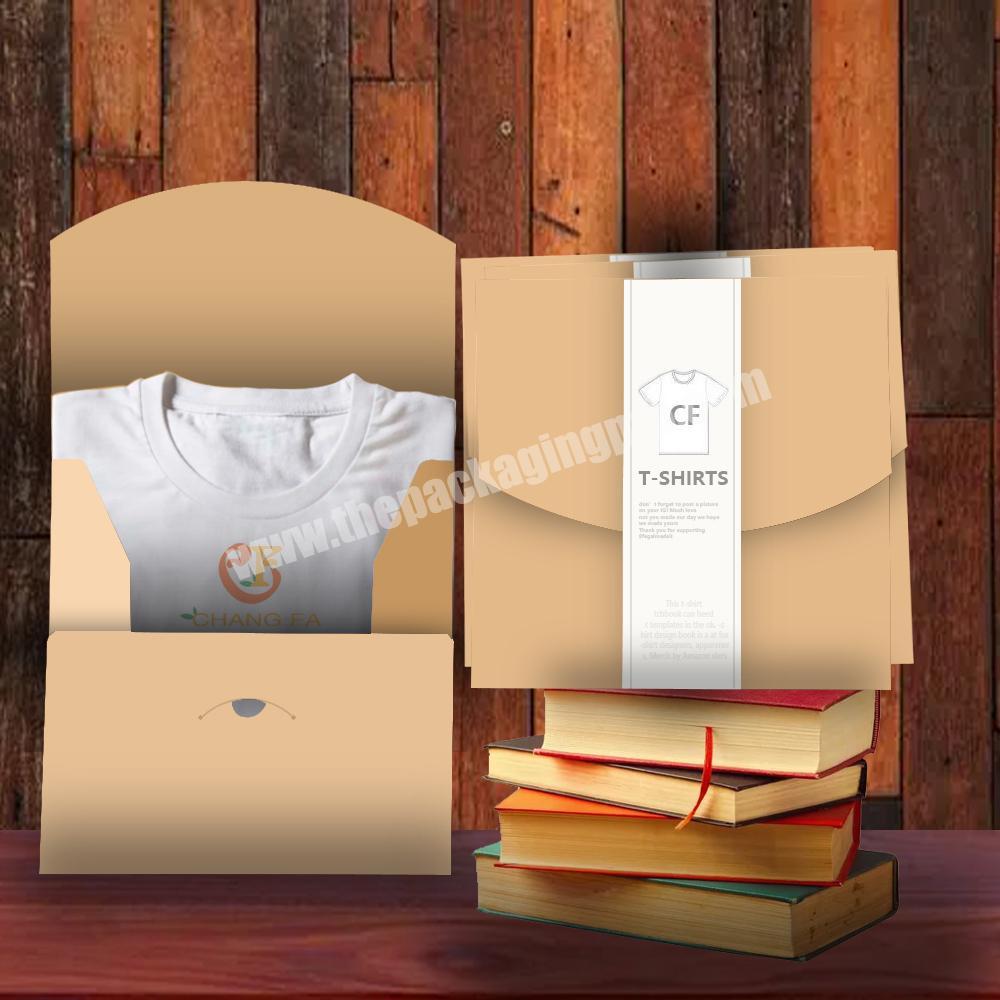 Custom Kraft Paper Luxury Fashion Clothing Gift T Shirt T-Shirt Scarf Craft Socks Tshirt Packaging Envelope Box With Logo