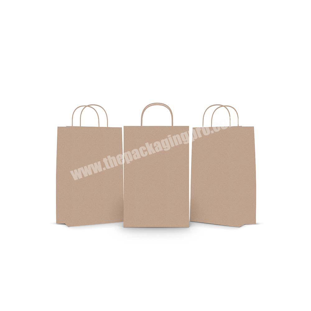 Custom Logo Flat Handle Kraft Paper Bag Kraft Paper Shopping Bag Paper Bag