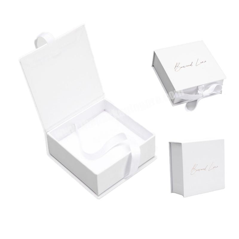 Custom Logo Jewelry Packaging Earring Necklace Bracelet Luxury Cardboard  Jewelry Box With Ribbon