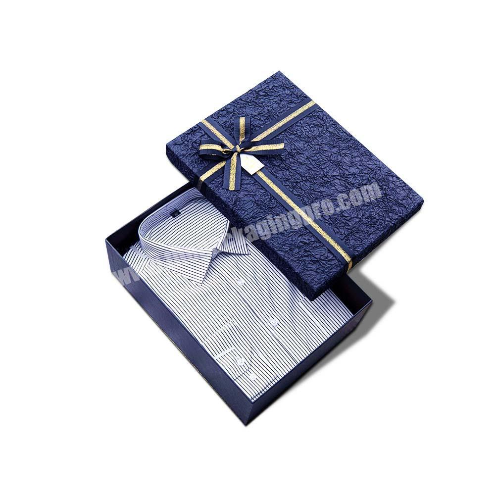 Custom Logo Luxury Black Paper Box Packaging Rigid Lid And Base Bottom Gift Packaging Box With Ribbon