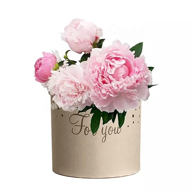 Custom Logo Round Shaped Flower Rose Gift Box Paper Tube Cylinder Small Pink Gift Box manufacturer
