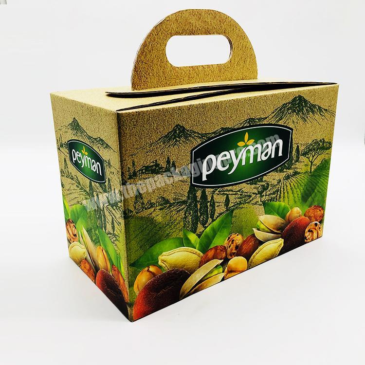 Custom Print Full Color Corrugated Fruit Paper Box with Integrated Handle