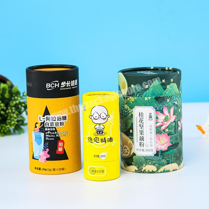 Custom Printed Food Protein Powder Beverage Tea Coffee Paper Tube Cardboard Packaging Can Box Container