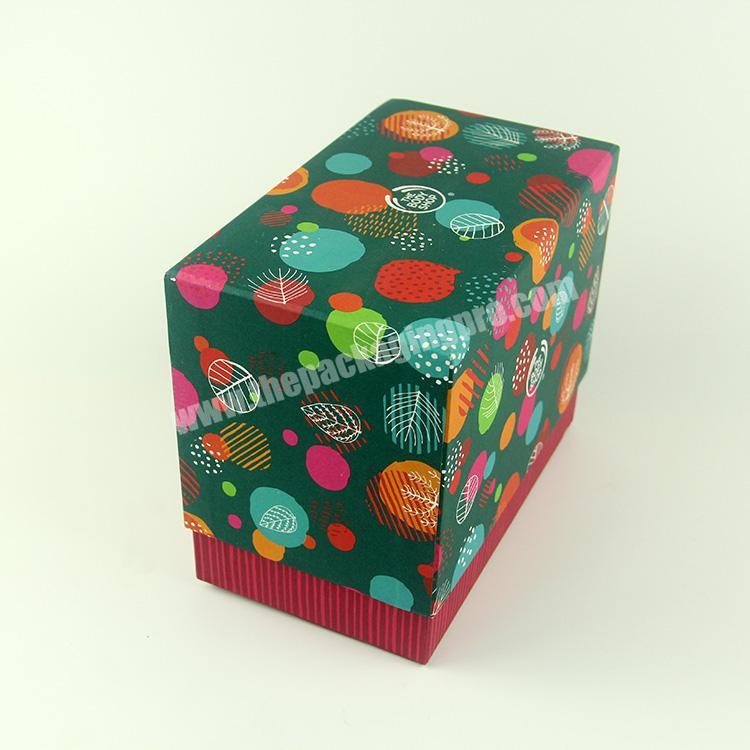 Custom Square Colorful Cardboard Box For Jewelry Packaging Lid and Base Box