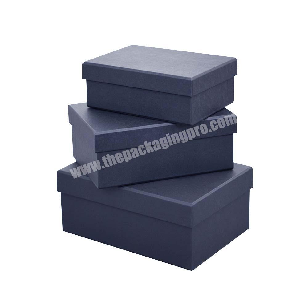 Custom black gifts boxes paper cardboard lid and base souvenir packaging box for clothings