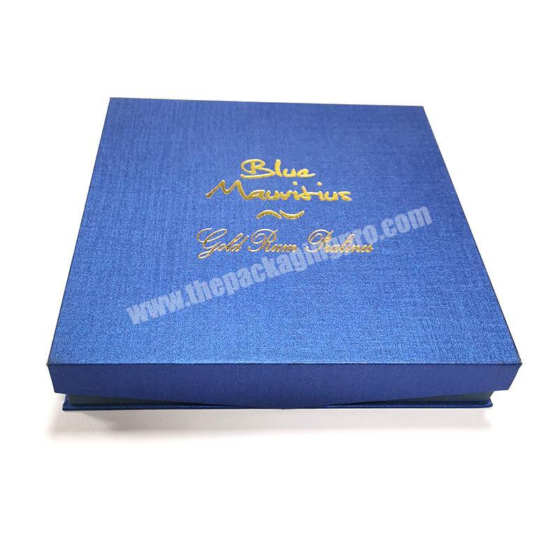custom Custom golden logo foil blue fancy chocolate ball box with paper christmas paper craft box customized size produced 