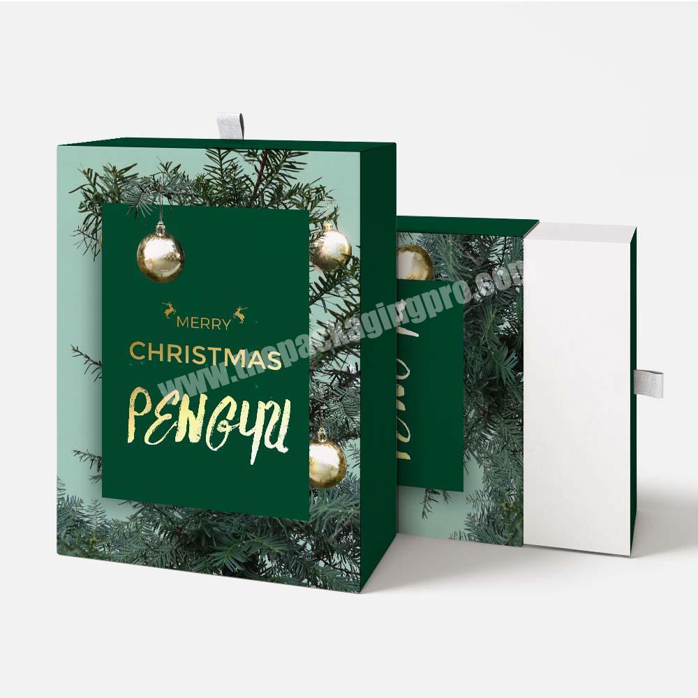 Custom logo free sample sliding drawer packaging box Christmas small gift jewelry packaging boxes