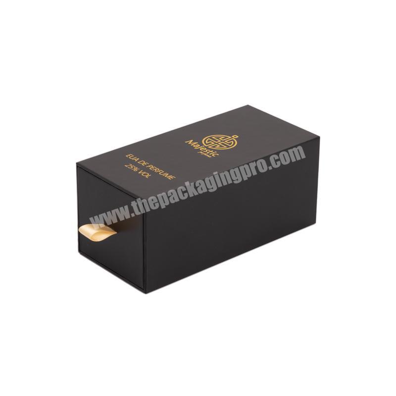 Custom logo luxury handmade black paper magnetic cardboard wine gift box for 2 bottles