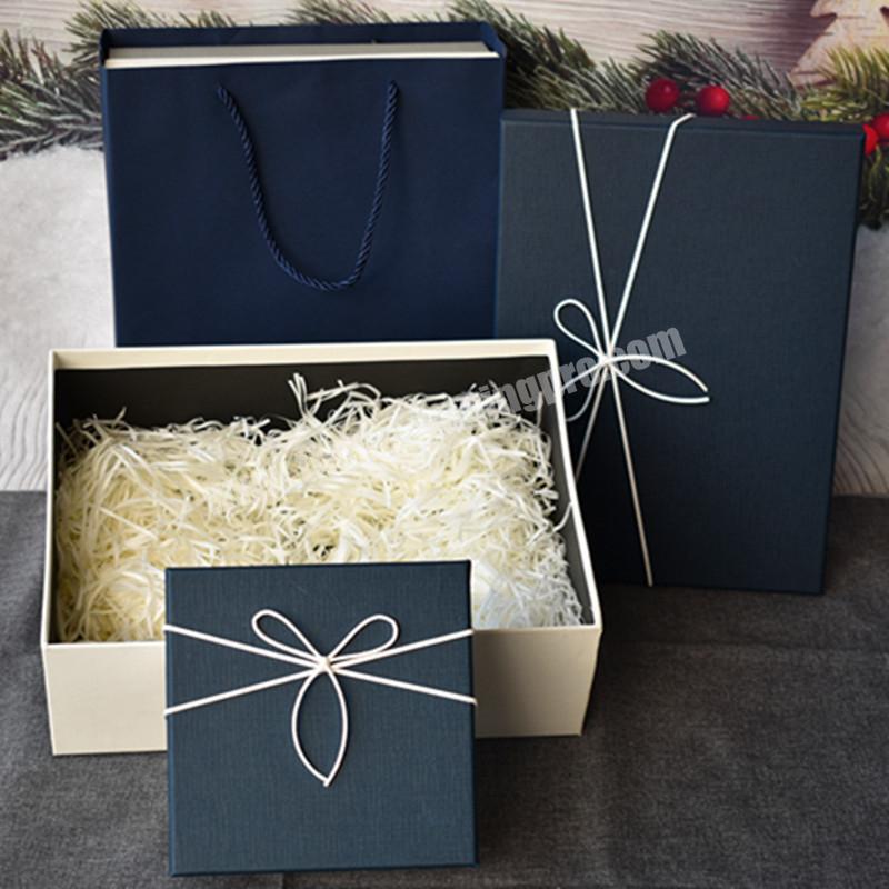 Custom logo printed rigid cardboard lid and base box packaging luxury lingerie clothing gift box