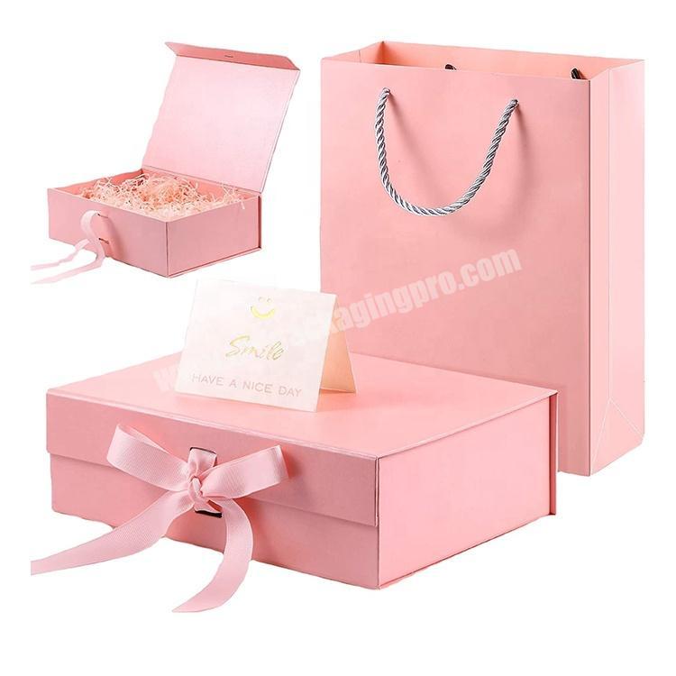 Custom luxury cardboard silk favor pink box clothing gift boxes packaging for mailer shipping