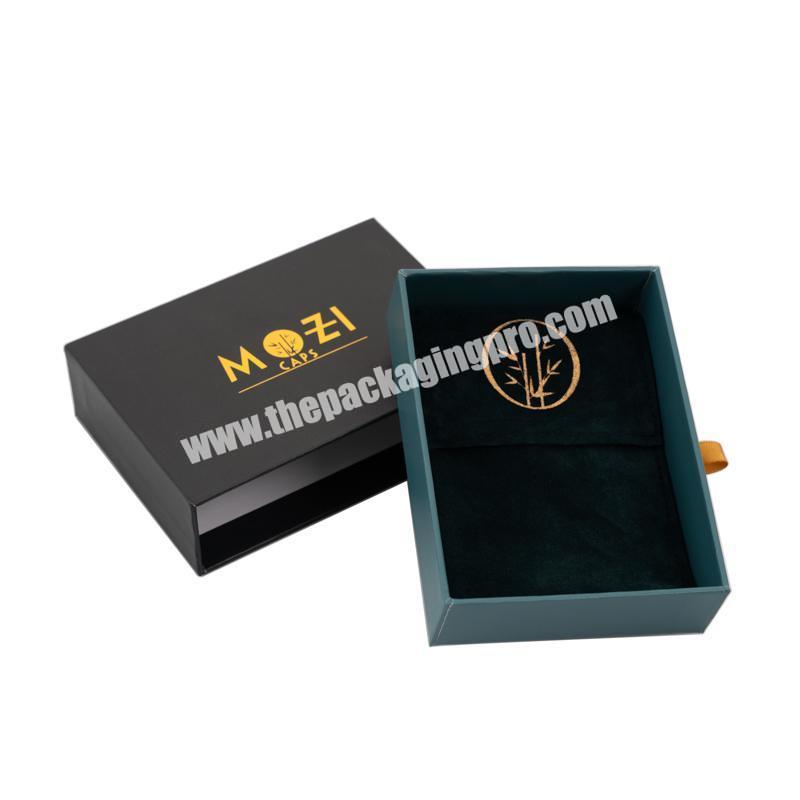 Custom luxury design slide out eco friendly cardboard ring jewelry packaging box with logo
