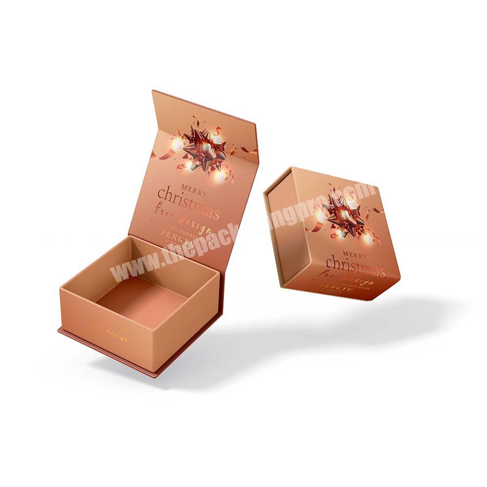 Custom luxury magnet flap Christmas paper box foldable magnetic closure gift boxes
