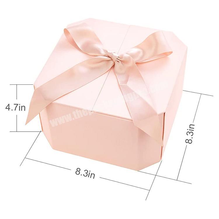 Custom luxury sweet gift boxes weddings favor cardboard magnetics packaging boxes with ribbon