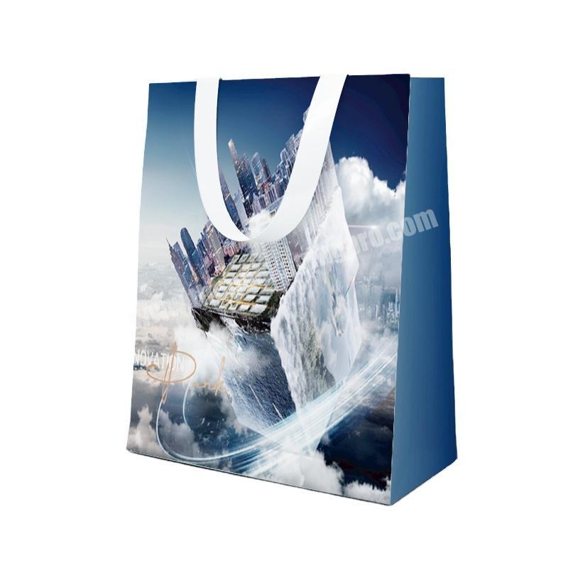 Custom printing commercial luxury shopping gift paper bag for clothing
