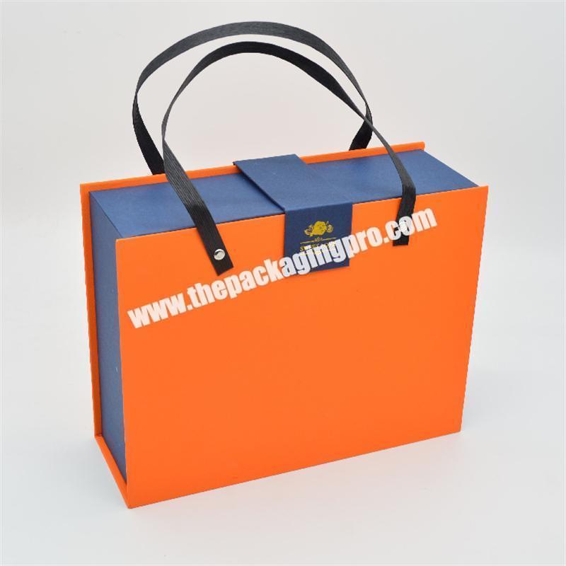 Orange Wholesale Custom Logo Premium Portable Gift Box Luxury Cardboard Paper Gift Wig Hair Extension Magnetic Packaging Box