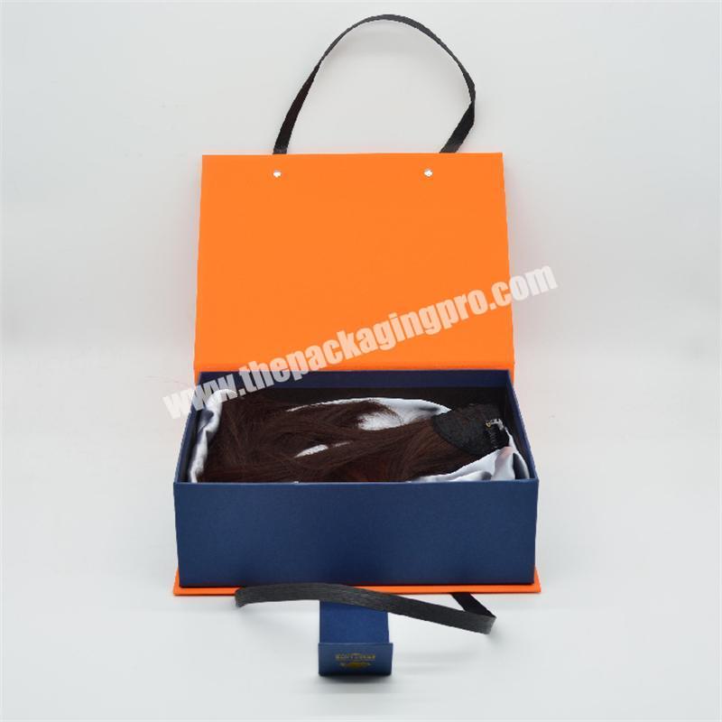 Wholesale Custom Logo Premium Luxury Cardboard Book Shape Wig Hair Extension Clothing Magnetic Gift Paper Packaging Box factory