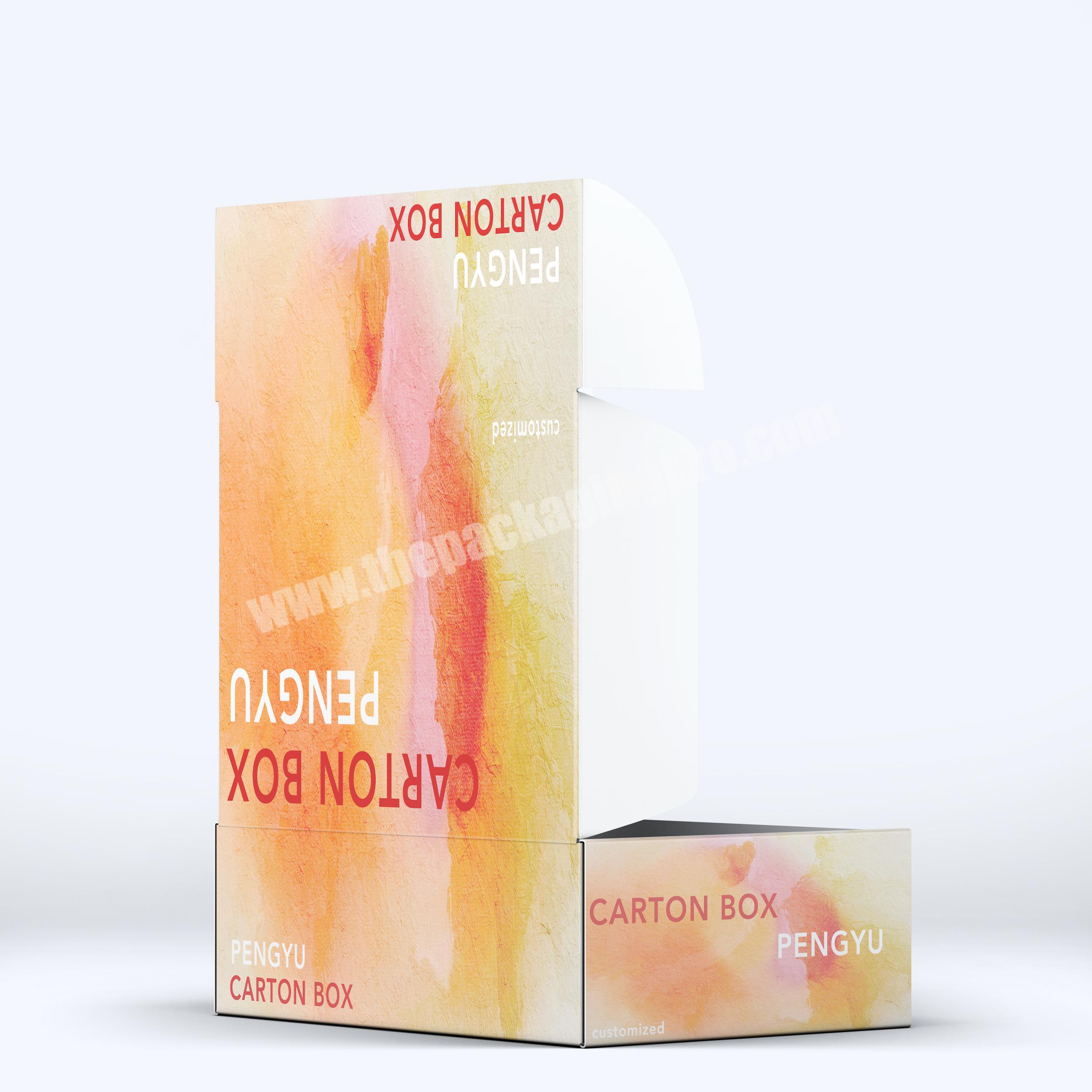 Customized orange folding paper boxes supplier shipping packaging shipping boxes