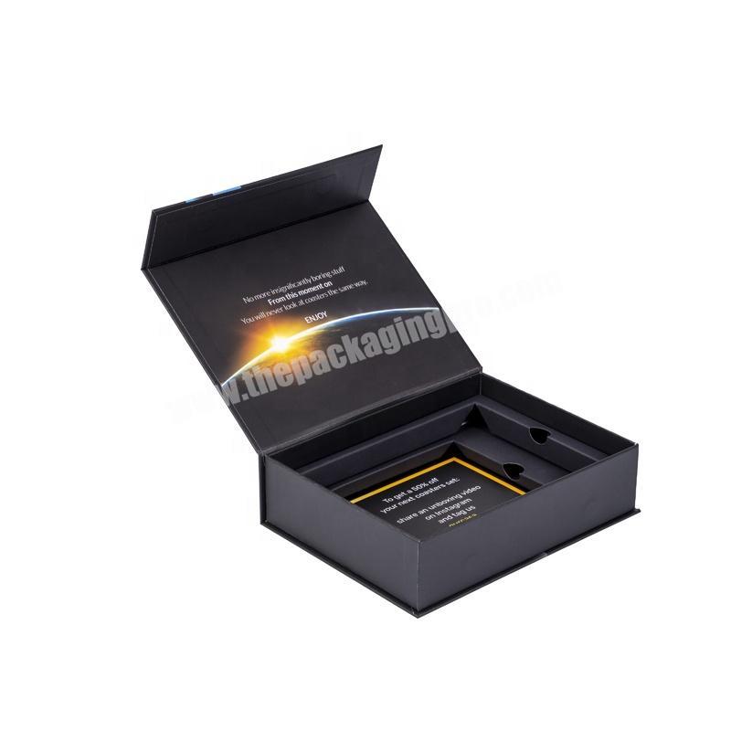 Decorative Packaging Box Customized Logo Luxury Magnetic Folding Cardboard Groom Asking Wedding Gift Black Gift Box wholesaler