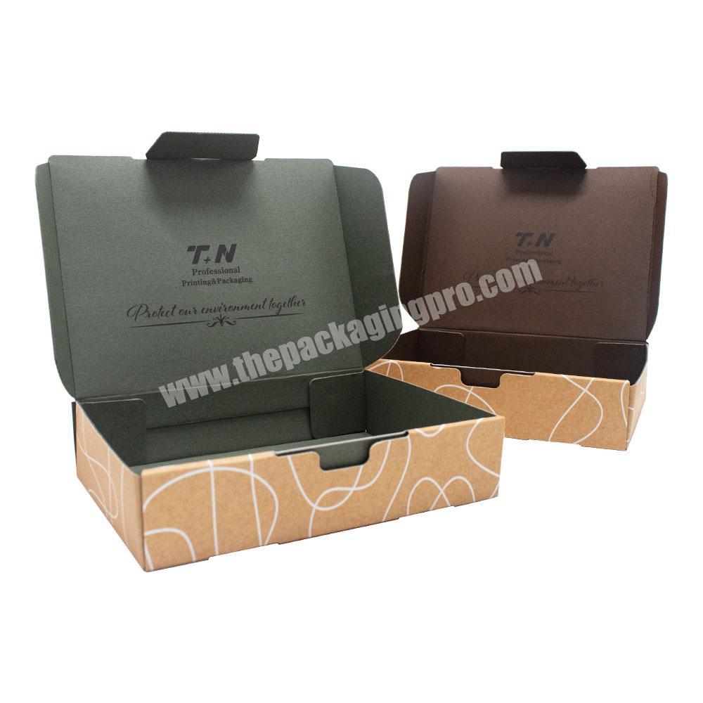 Eco-friendly custom printed one piece card box packaging kraft folding paper box for clothinggifts packaging