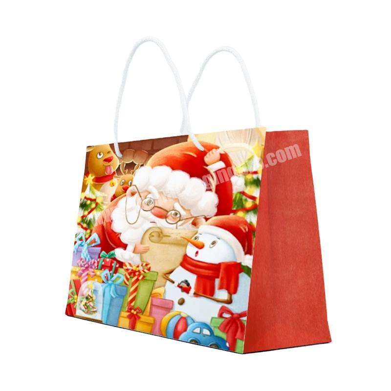 Factory Price High Quality Christmas Kraft Paper Bag For Clothing Packing